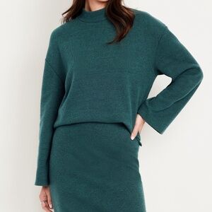 Old Navy Cozy Mock Neck Tunic Sweater Green Sz L